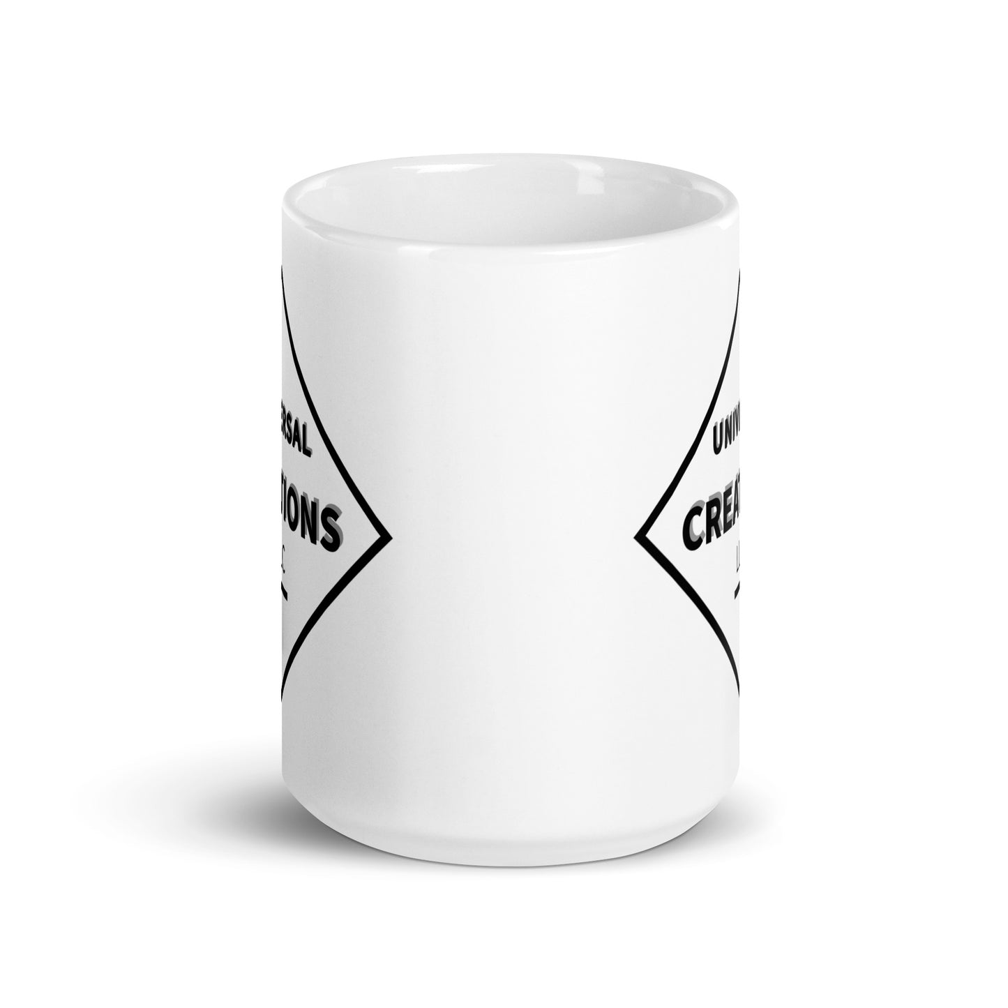 U.C logo White glossy mug