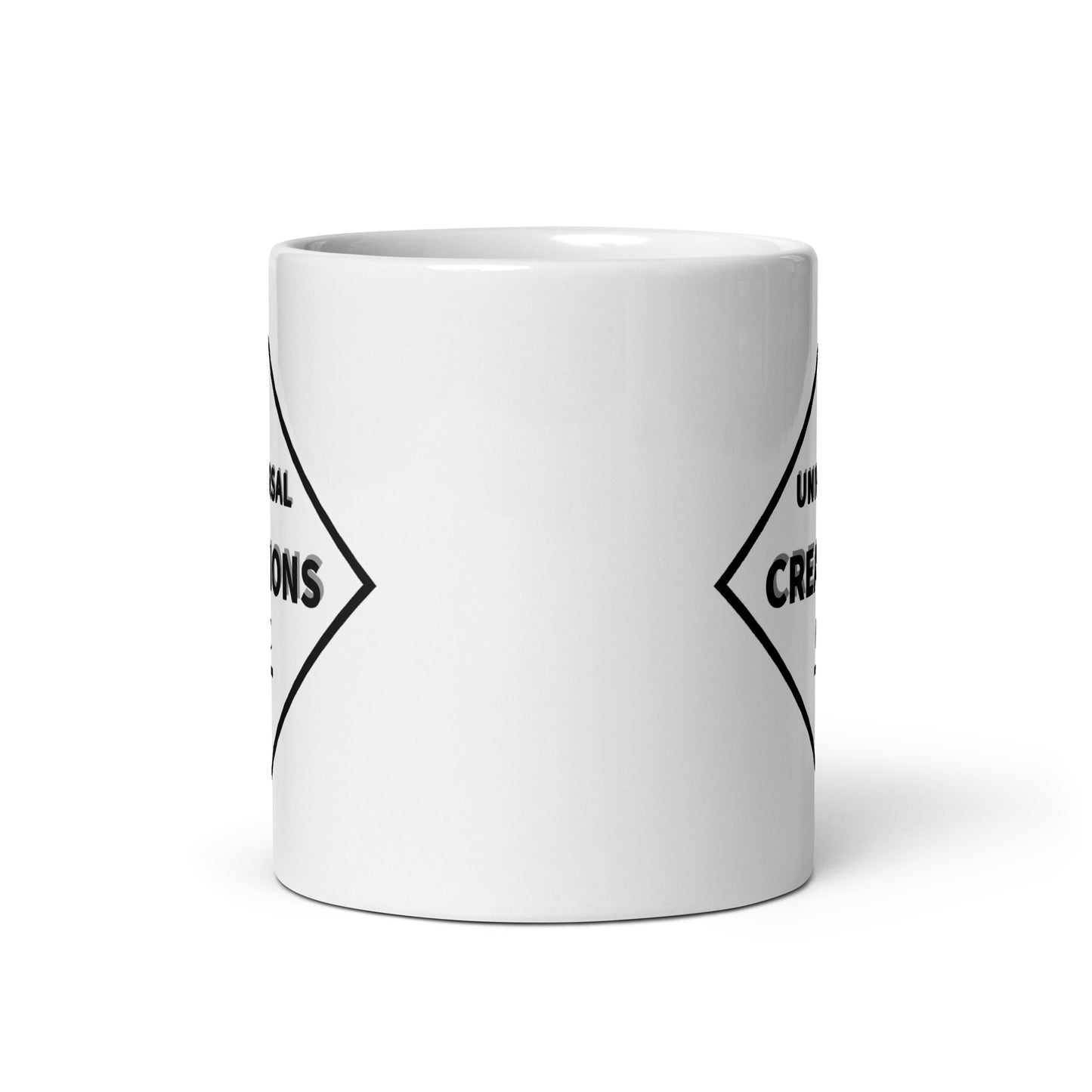 U.C logo White glossy mug