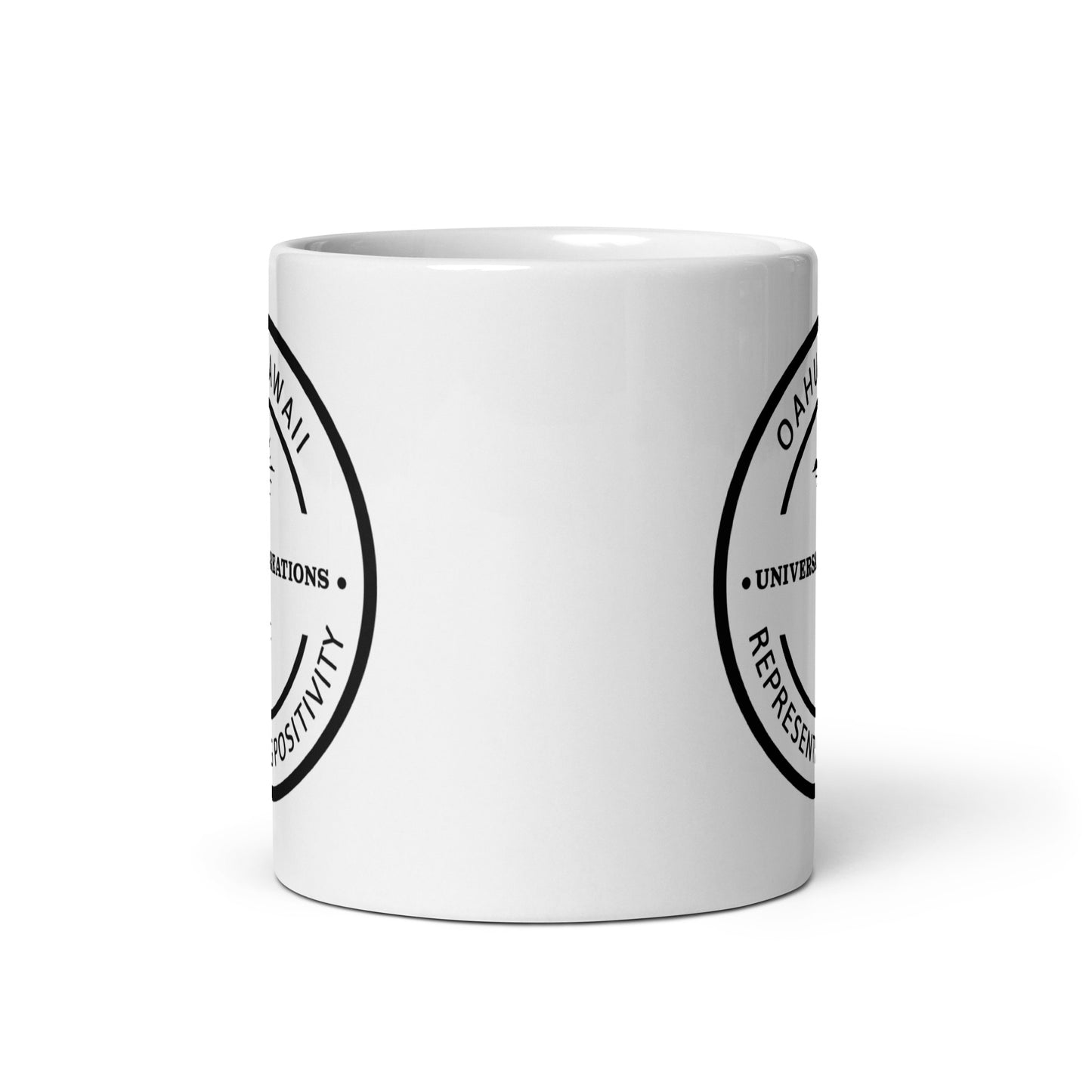 U.C Logo White glossy mug