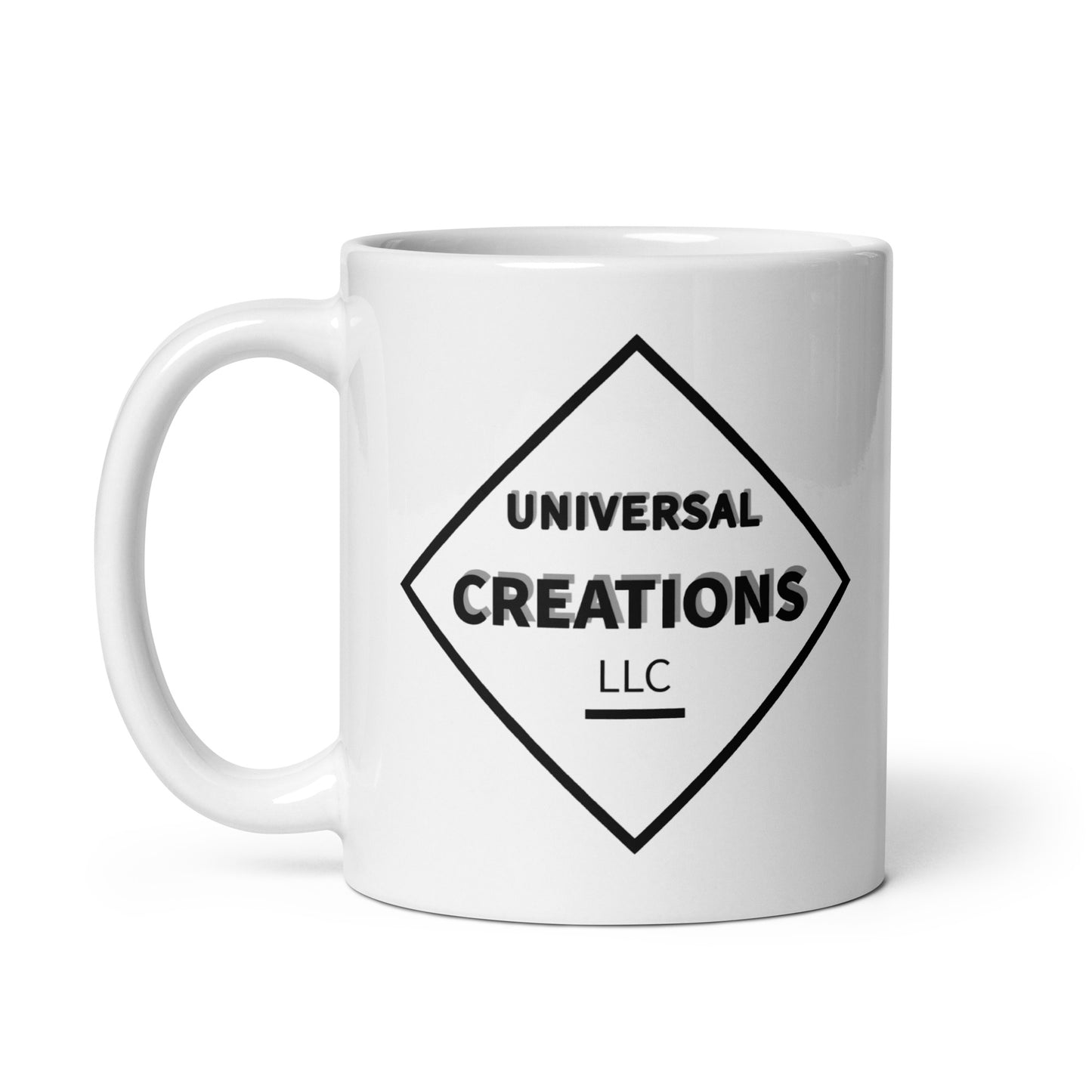 U.C logo White glossy mug