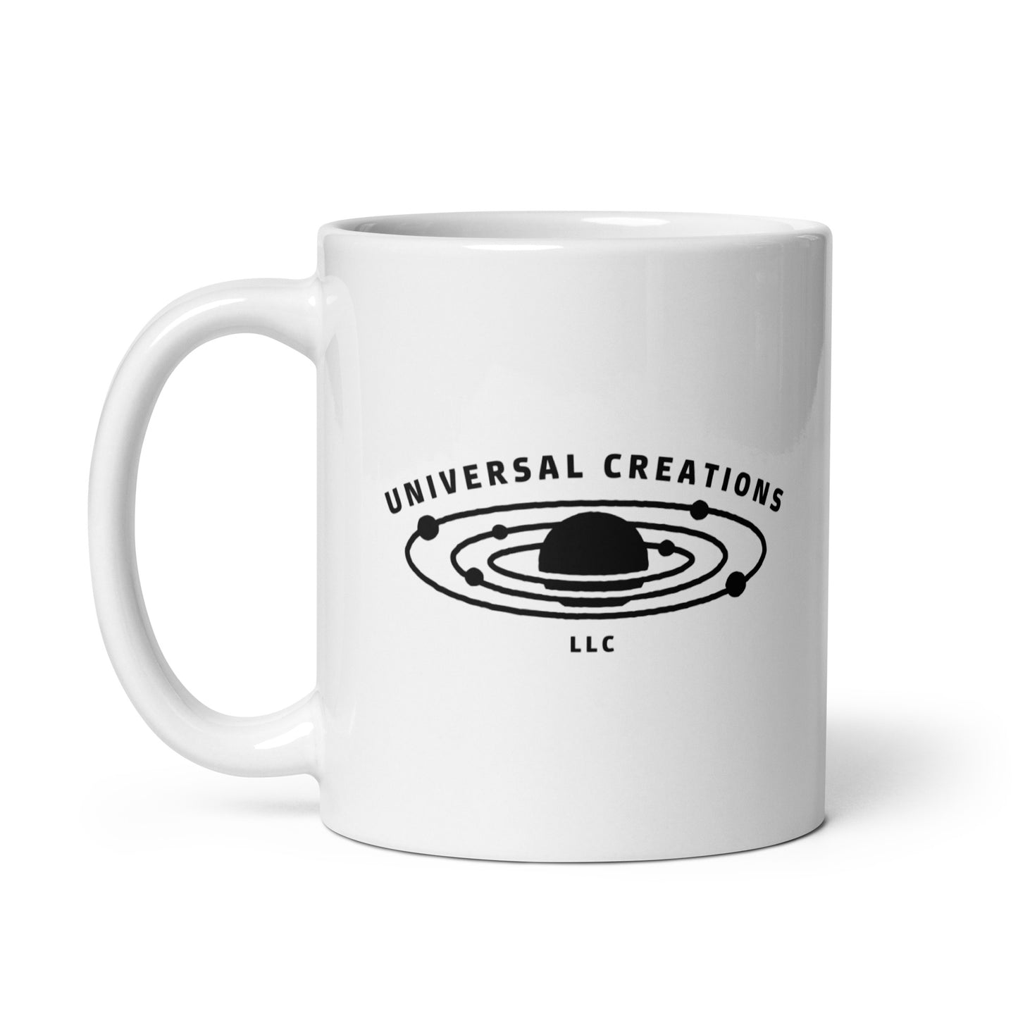 U.C Galaxy Logo white glossy mug