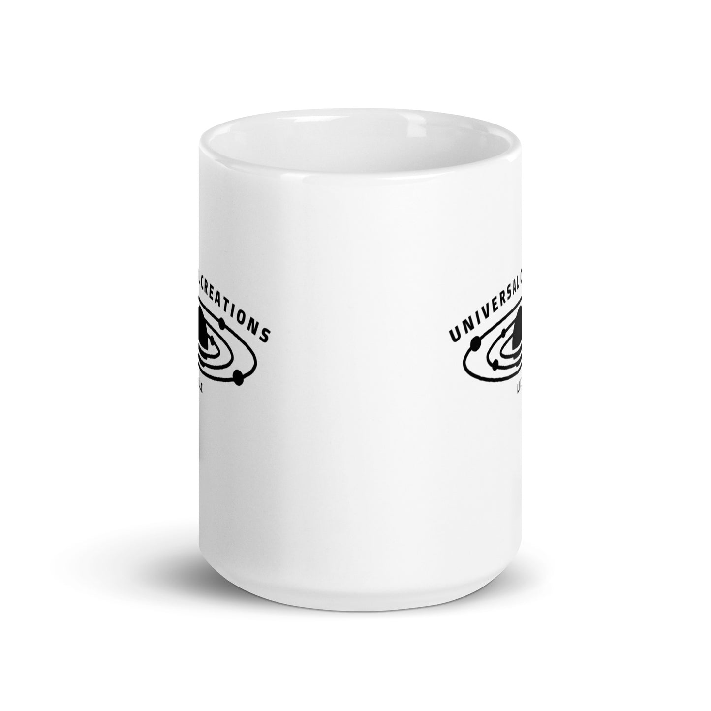 U.C Galaxy Logo white glossy mug